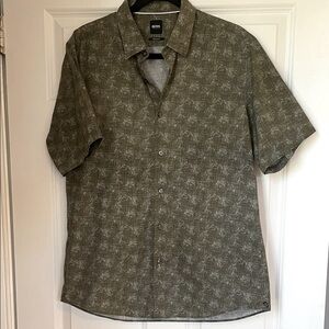 Boss by Hugo Boss Regular Fit Casual LUKA Olive Button-Down Shirt SzL Poolside